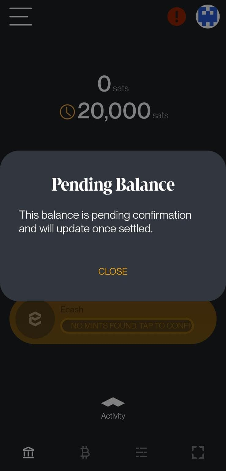 Lightning pending channel